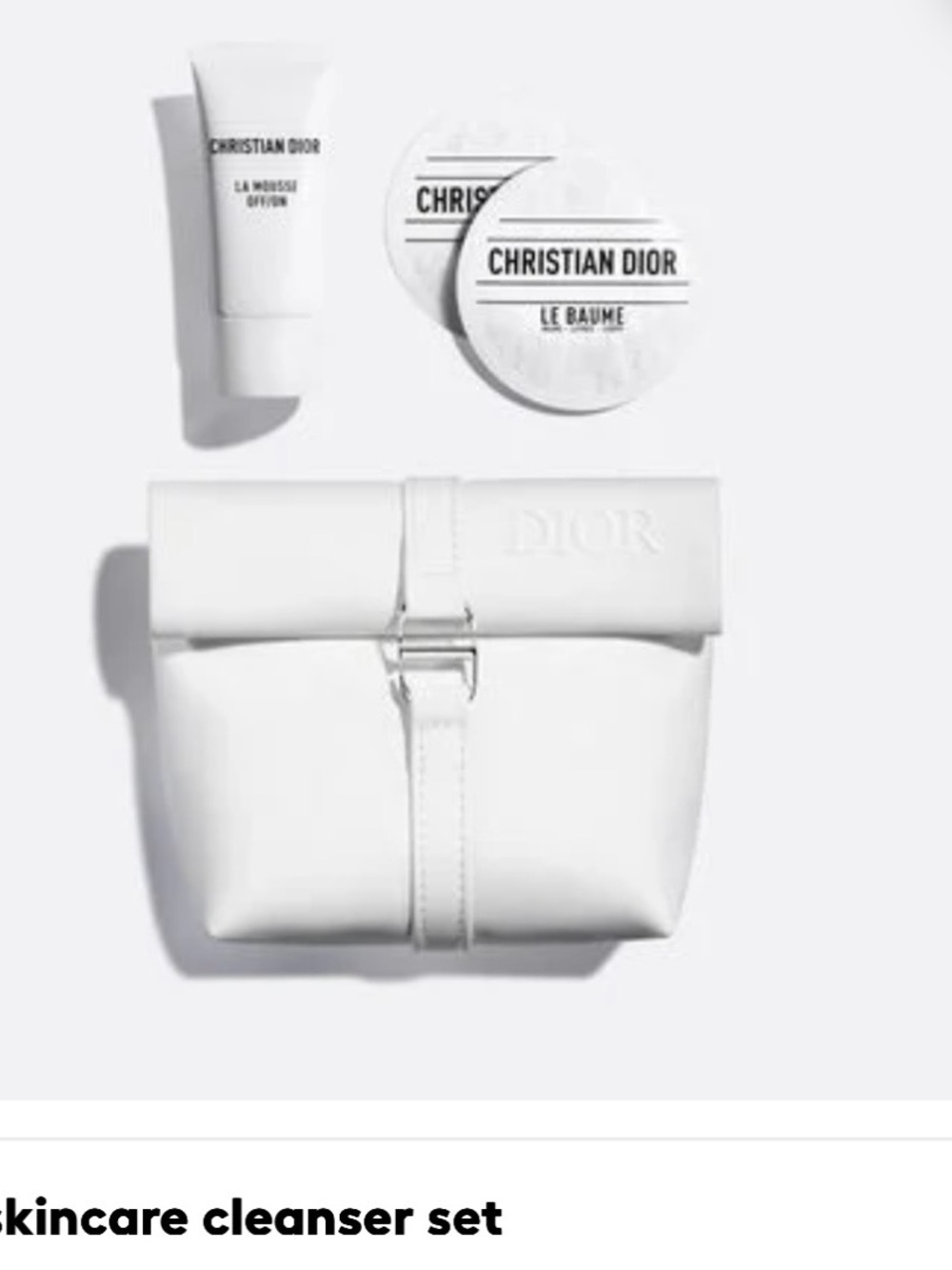 Dior Skincare Set With White Cosmetic Pouch - New in box.